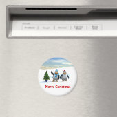 Niedlicher Cartoon Pinguin Pair mit Baum Magnet (In Situ (Geschirrspüler))
