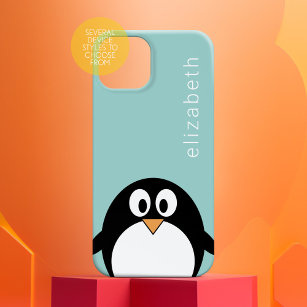 Niedlicher Cartoon Pinguin Pastel Aquamarin Blue M Case-Mate iPhone 14 Hülle