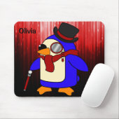 Niedlicher Cartoon Pinguin rot und schwarz Mousepad (Mit Mouse)