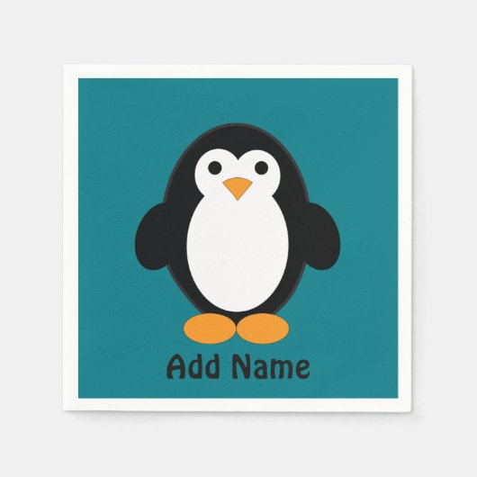 Niedlicher Cartoon Pinguin Serviette (Vorderseite)