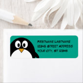 niedlicher Cartoon Pinguin smaragdfarben und schwa (Insitu)