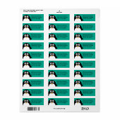 niedlicher Cartoon Pinguin smaragdfarben und schwa (Vorne)