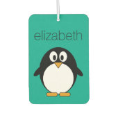 niedlicher Cartoon Pinguin smaragdfarben und schwa Autolufterfrischer (Vorderseite)