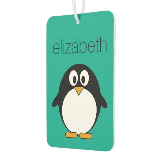 niedlicher Cartoon Pinguin smaragdfarben und schwa Autolufterfrischer (Links)