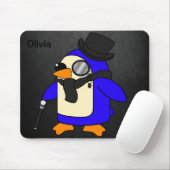 Niedlicher Cartoon Pinguin Stilschwarz Mousepad (Mit Mouse)