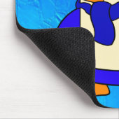 Niedlicher Cartoon Pinguin ultramarinalblau Mousepad (Ecke)