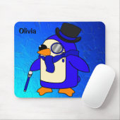 Niedlicher Cartoon Pinguin ultramarinalblau Mousepad (Mit Mouse)