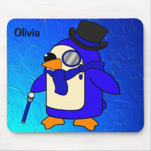 Niedlicher Cartoon Pinguin ultramarinalblau Mousepad