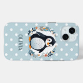 Niedlicher Cartoon Pinguin und Blume Case-Mate iPhone Hülle (Rückseite (Horizontal))