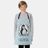 Niedlicher Cartoon Pinguin und Blume Schürze (Getragen)