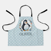 Niedlicher Cartoon Pinguin und Blume Schürze (Vorderseite)
