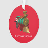 Niedlicher Cartoon Pinguin und Weihnachtszug Ornament (Vorderseite)