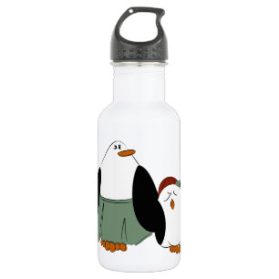 Niedlicher Cartoon Pinguine Edelstahlflasche