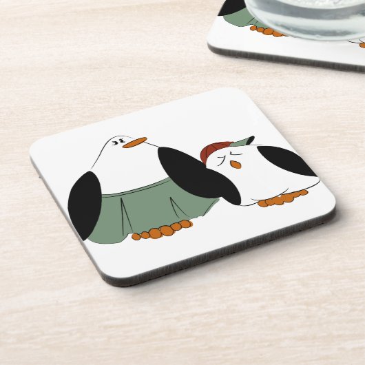 Niedlicher Cartoon Pinguine Untersetzer (Linke Seite)