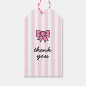 Niedlicher Cartoon Pink Bow Vielen Dank Geschenkanhänger (Vorderseite)
