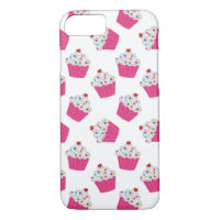 Niedlicher Cartoon Pink Cupcake Sprinkles Muster