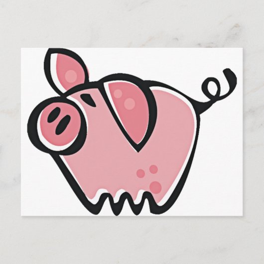 Niedlicher Cartoon Pink Pig Postkarte (Vorderseite)