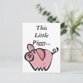Niedlicher Cartoon Pink Pig Postkarte (Stehend Vorderseite)