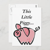 Niedlicher Cartoon Pink Pig Postkarte (Vorne/Hinten)
