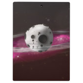 Niedlicher Cartoon Planet mit Ringen Klemmbrett (Rückseite)