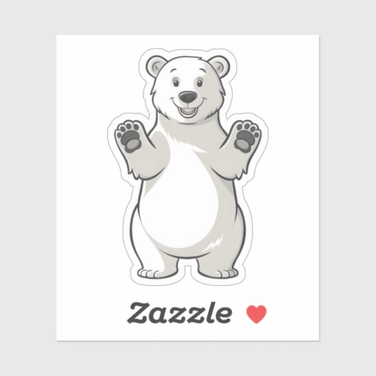 Niedlicher Cartoon Polar Bear Arctic Animal Design Aufkleber (Blatt)