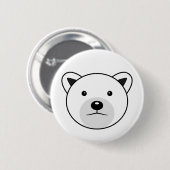 Niedlicher Cartoon Polar Bear Button (Vorne & Hinten)