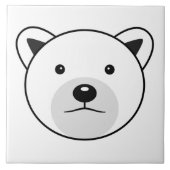 Niedlicher Cartoon Polar Bear Fliese (Vorderseite)