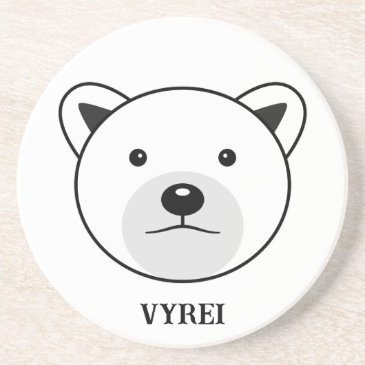 Niedlicher Cartoon Polar Bear Getränkeuntersetzer (Vorne)