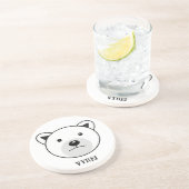 Niedlicher Cartoon Polar Bear Getränkeuntersetzer (Seite)