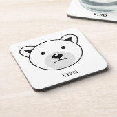 Niedlicher Cartoon Polar Bear Getränkeuntersetzer (Linke Seite)