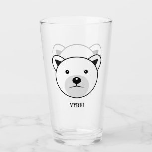 Niedlicher Cartoon Polar Bear Glas