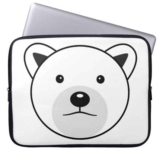 Niedlicher Cartoon Polar Bear Laptopschutzhülle (Vorderseite)