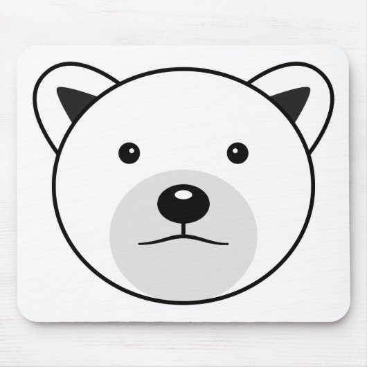 Niedlicher Cartoon Polar Bear Mousepad (Vorne)