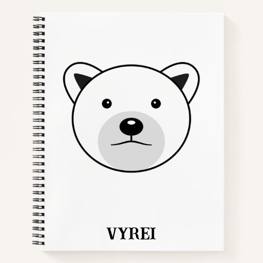 Niedlicher Cartoon Polar Bear Notizblock (Vorderseite)