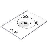 Niedlicher Cartoon Polar Bear Notizblock (Linke Seite)