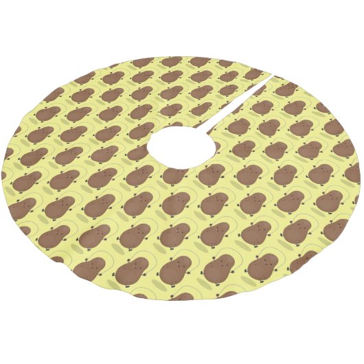 Niedlicher Cartoon Polyester Weihnachtsbaumdecke (Schrägansicht)