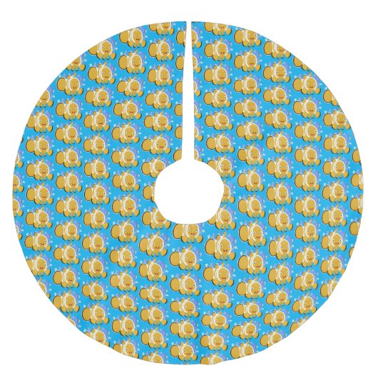 Niedlicher Cartoon Polyester Weihnachtsbaumdecke (Vorderseite)
