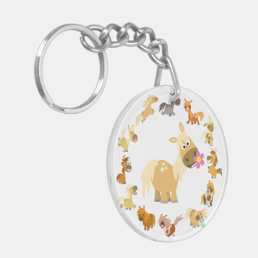 Niedlicher Cartoon Ponies Mandala Akryllischer Sch Schlüsselanhänger (Vorderseite links)