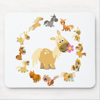 Niedlicher Cartoon Ponies Mandala Mousepad