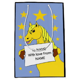 Niedlicher Cartoon Pony mit Nachrichten und Sterne Mittlere Geschenktüte