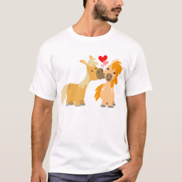 Niedlicher Cartoon Ponys in Liebe Kinder T - Shirt