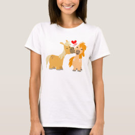Niedlicher Cartoon Ponys in Liebe T - Shirt Frauen