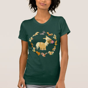 Niedlicher Cartoon-Ponysmandala-Frauen-T - Shirt