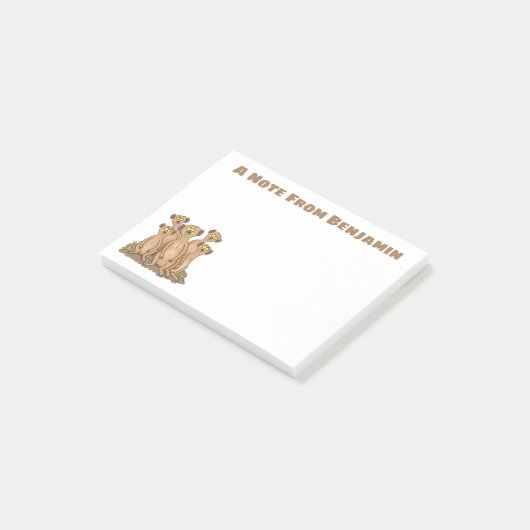 Niedlicher Cartoon Post-it Klebezettel (angewinkelt)