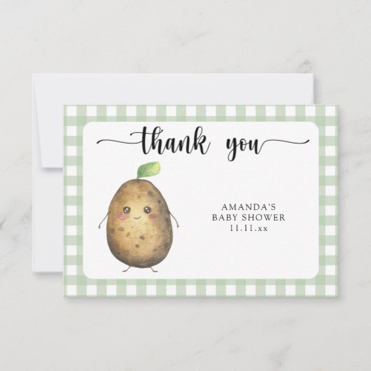 Niedlicher Cartoon Potato Babydusche Danke (Vorderseite)