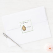 Niedlicher Cartoon Potato Babydusche Danke Quadratischer Aufkleber (Umschlag)