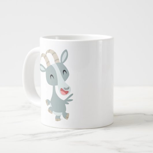Niedlicher Cartoon Prancing Goat Jumbo Tasse (Vorderseite Links)