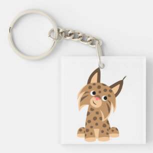 Niedlicher Cartoon Prankish Lynx Acrylic Schlüssel Schlüsselanhänger