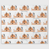 Niedlicher Cartoon Pumpkin Penguin Funny Halloween Geschenkpapier (Flach)