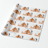 Niedlicher Cartoon Pumpkin Penguin Funny Halloween Geschenkpapier (Ungerollt)